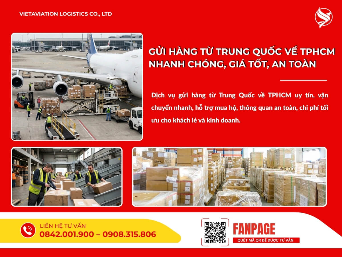 Gửi hàng từ Trung Quốc về TPHCM nhanh chóng, giá tốt, an toàn