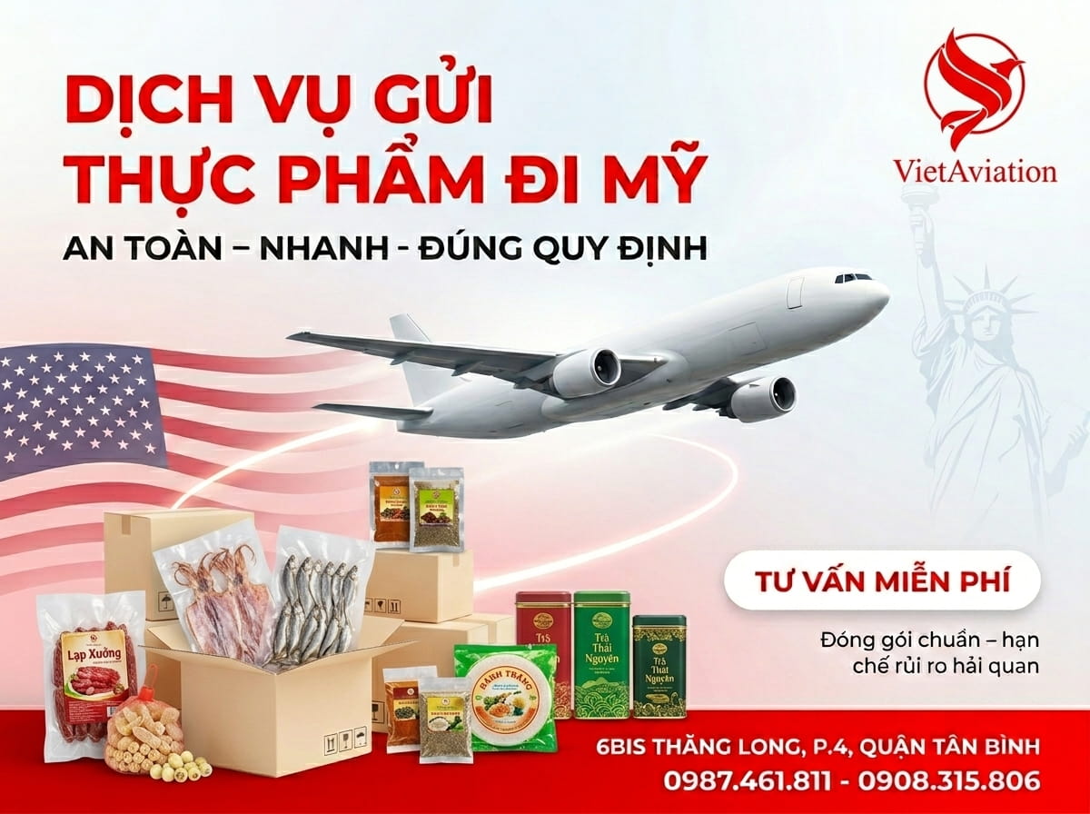 Dịch vụ gửi thực phẩm qua Mỹ (USA) VietAviation