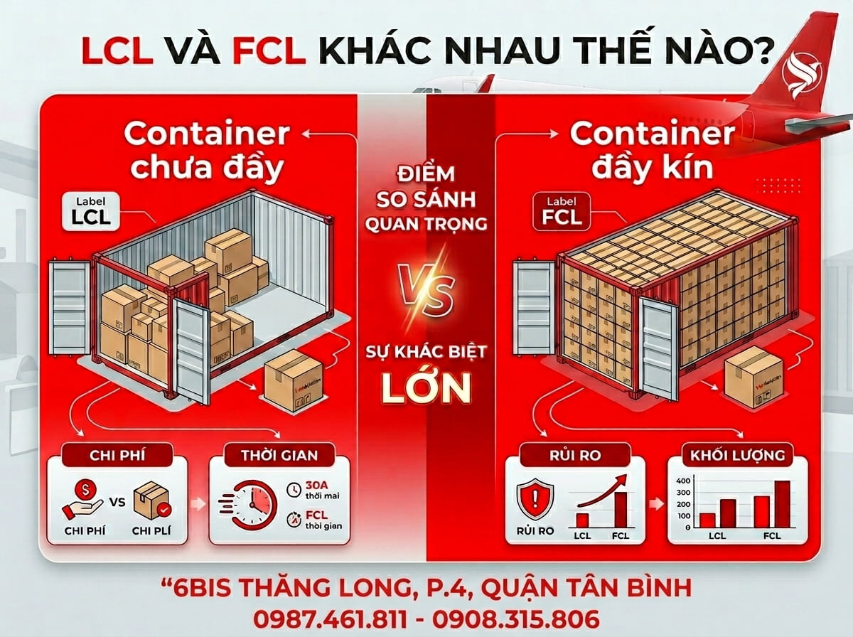 Hàng LCL là gì? Khác hàng FCL ở điểm nào?