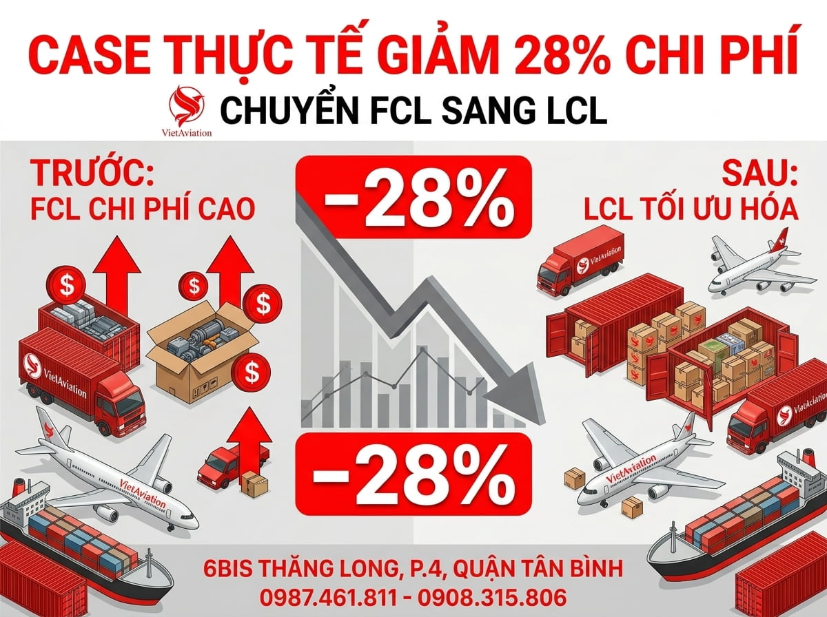 Case thực tế gửi hàng đường biển LCL tại VietAviation