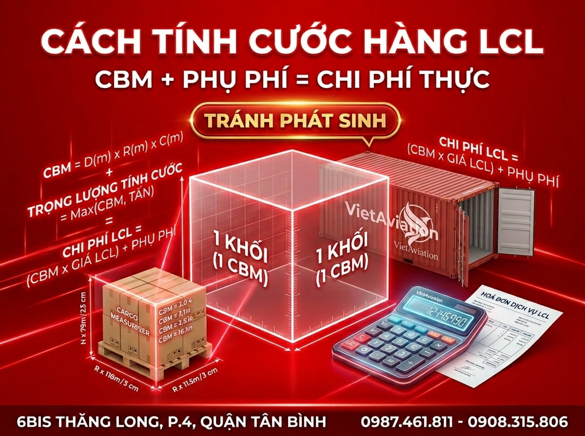 Các tính cước cho hàng LCL