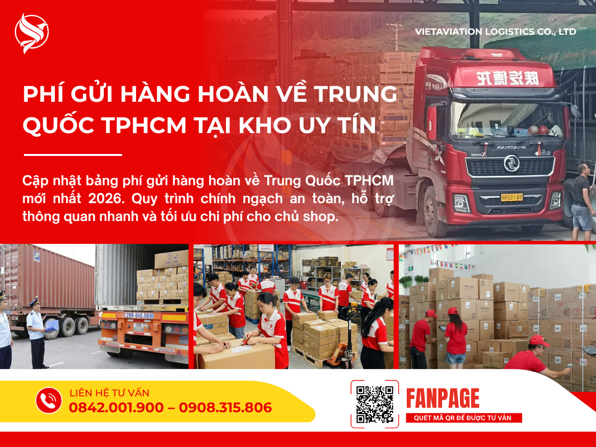Phí gửi hàng hoàn về Trung Quốc TPHCM tại kho uy tín