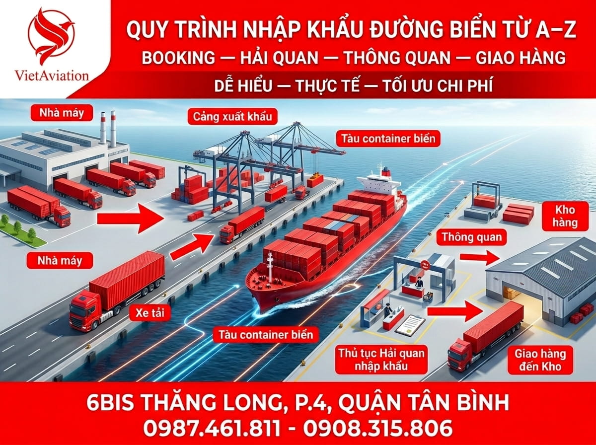 Quy trình nhập khẩu hàng hóa bằng đường biển mới nhất 2026