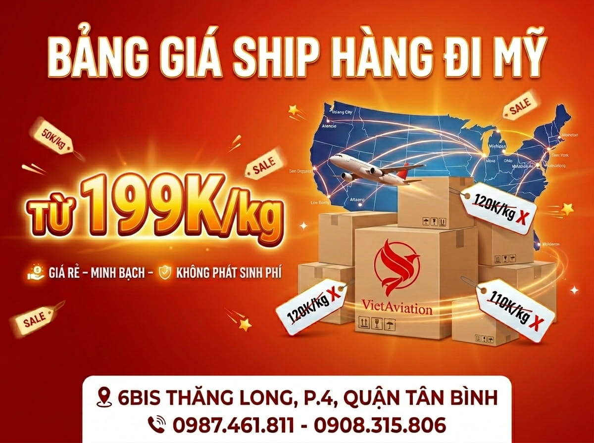 Bảng giá ship hàng đi mỹ mới nhất hiện nay
