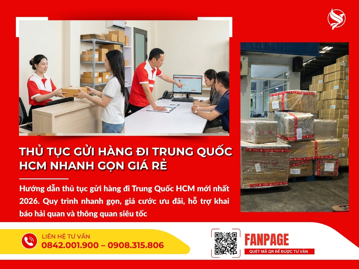 Thủ tục gửi hàng đi Trung Quốc HCM nhanh gọn giá rẻ