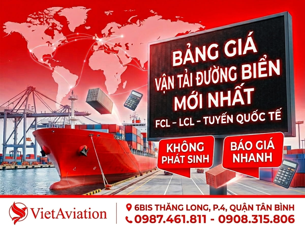 Bảng giá vận chuyển đường biển quốc tế mới nhất 2026