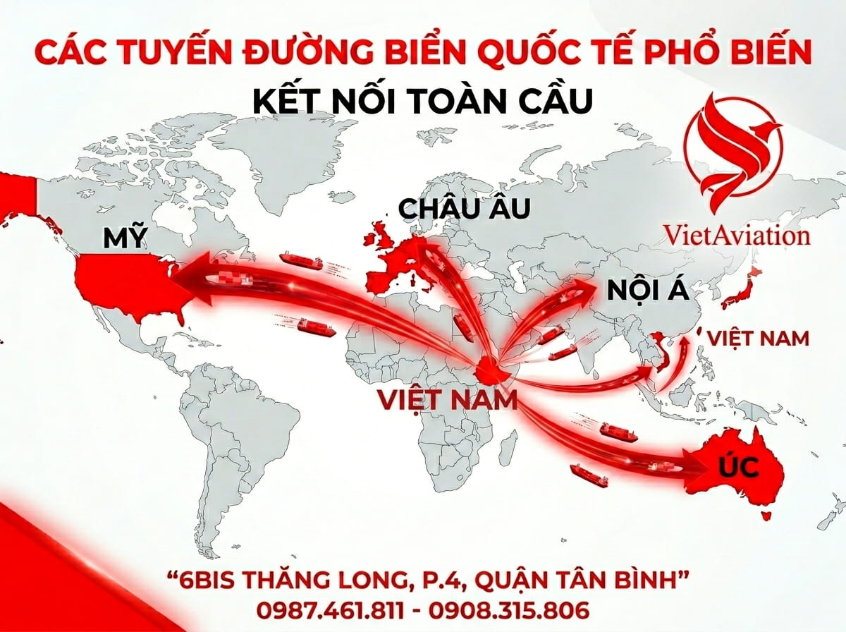 Các tuyến vận tải đường biển quốc tế phổ biến nhất 2026
