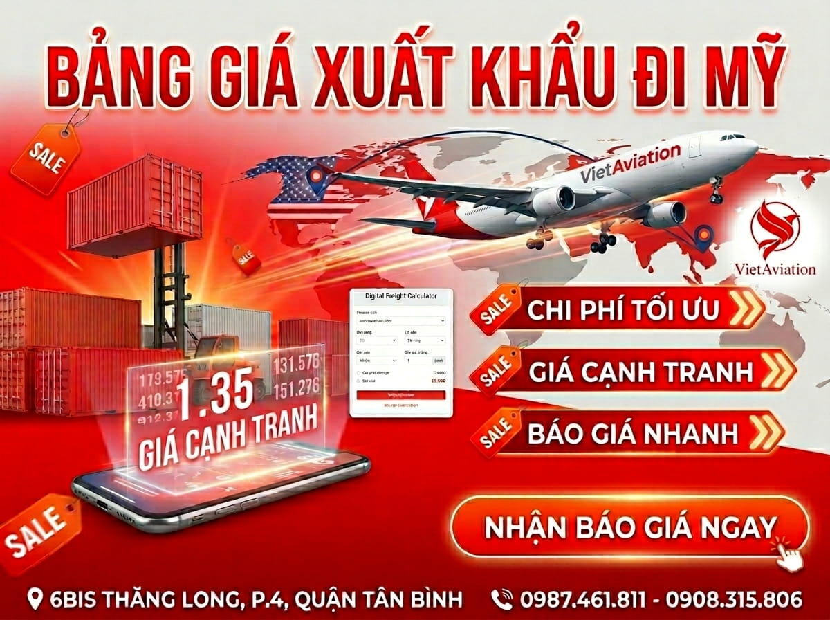 Bảng giá xuất khẩu hàng đi Mỹ (USA) 2026