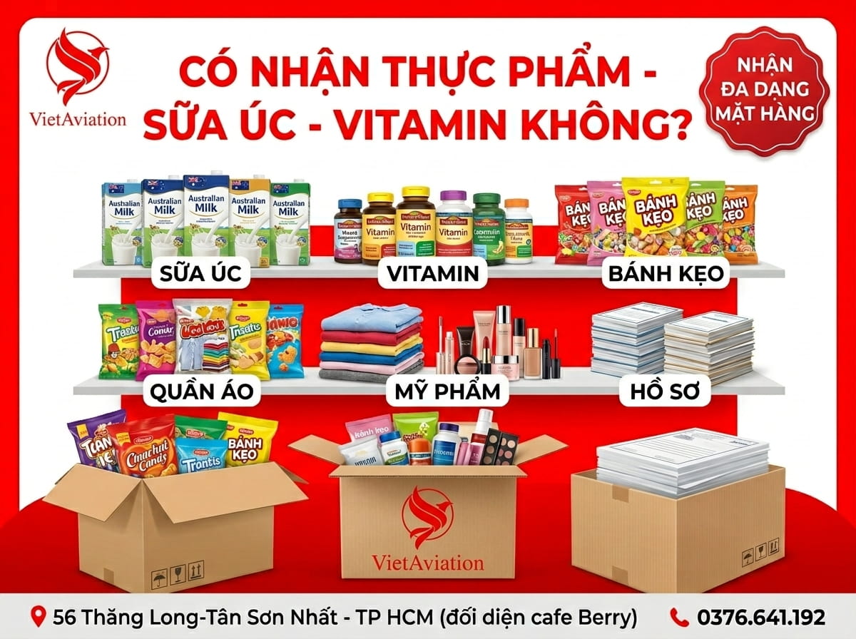 Những loại hàng được nhận nhập từ Úc