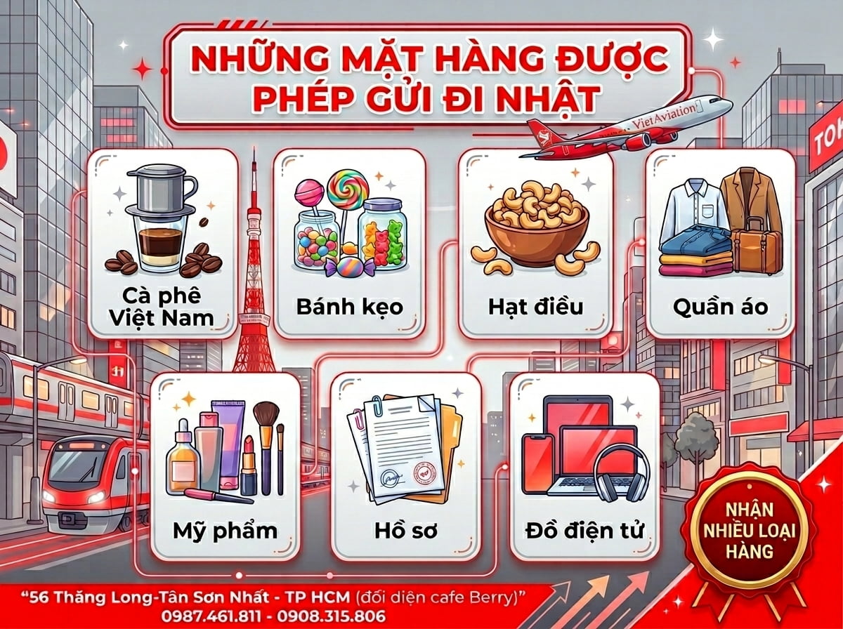 Các loại hàng được phép vận chuyển sang Nhật Bản 2026