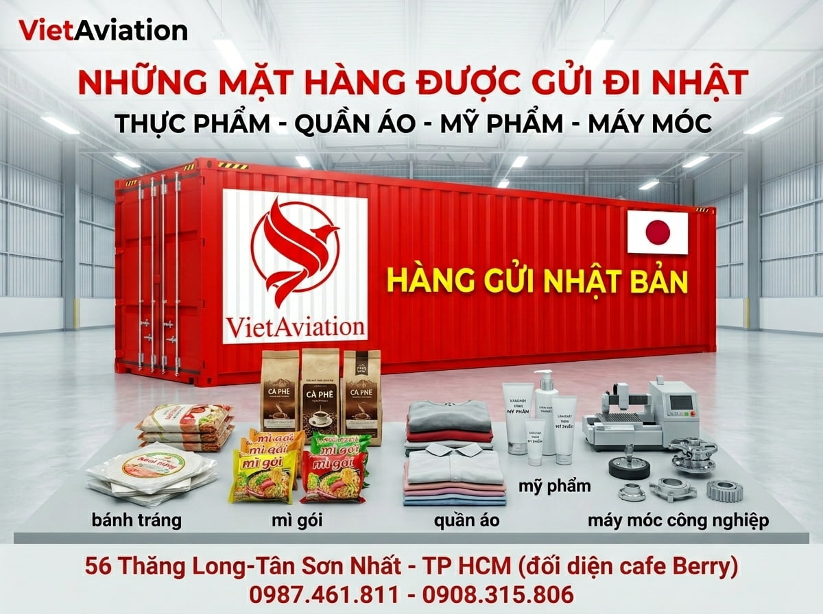 Hàng được phép gửi khi gửi hàng sang Nhật đường biển