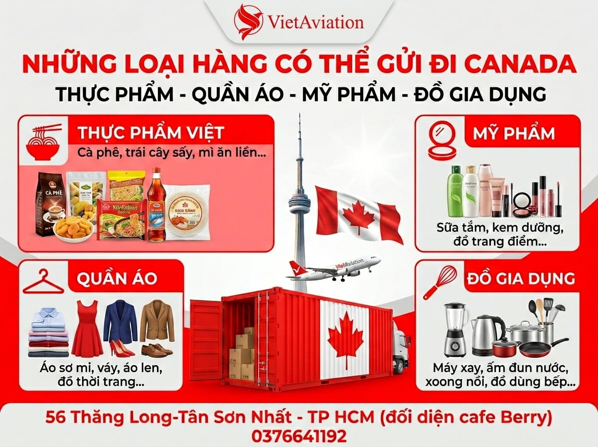 Loại hàng có thể gửi đi canada đường biển