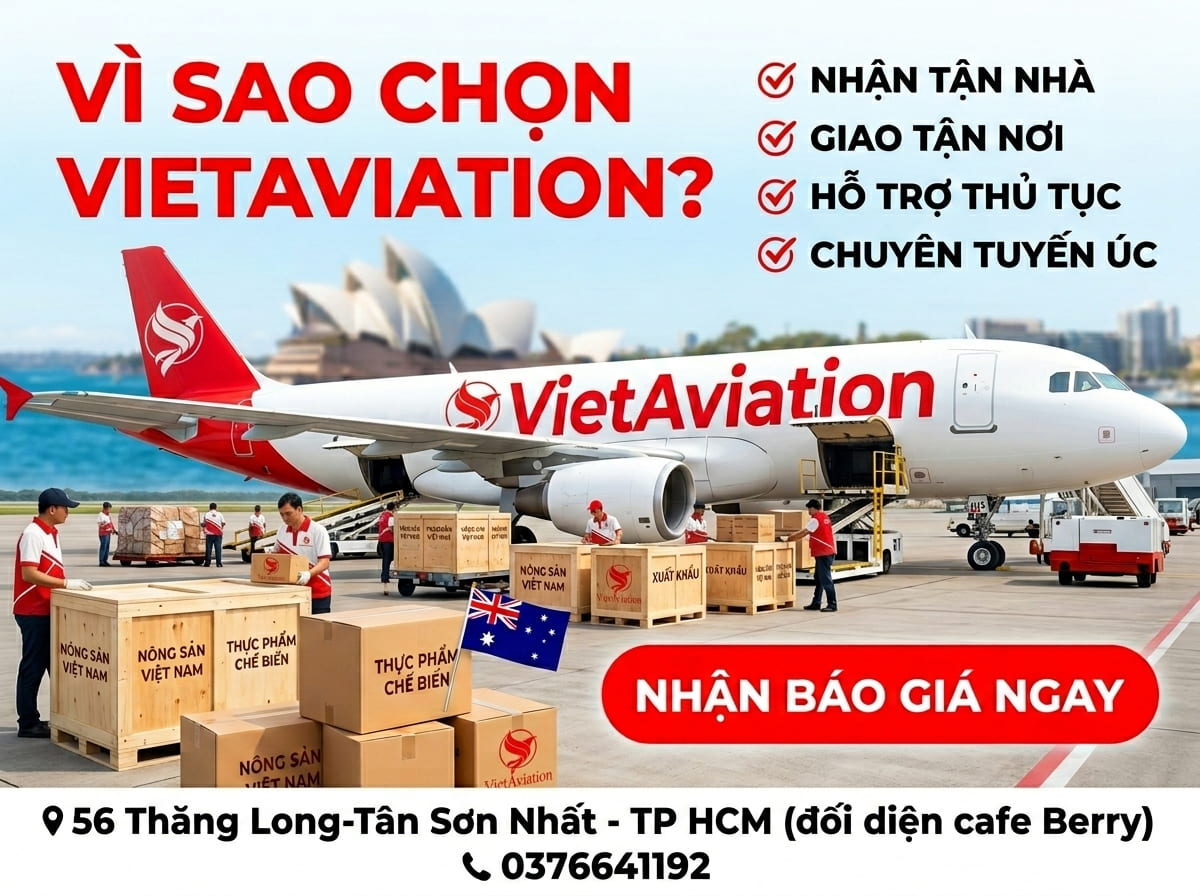Gửi thực phẩm đi Úc nhanh chóng - giá tốt cùng VietAViation
