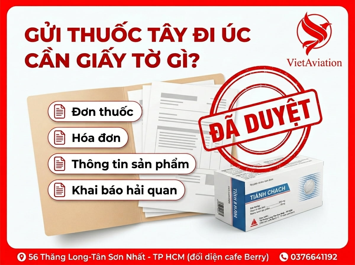 Hồ sơ vận chuyển thuốc Tây đến Úc mới nhất 2026