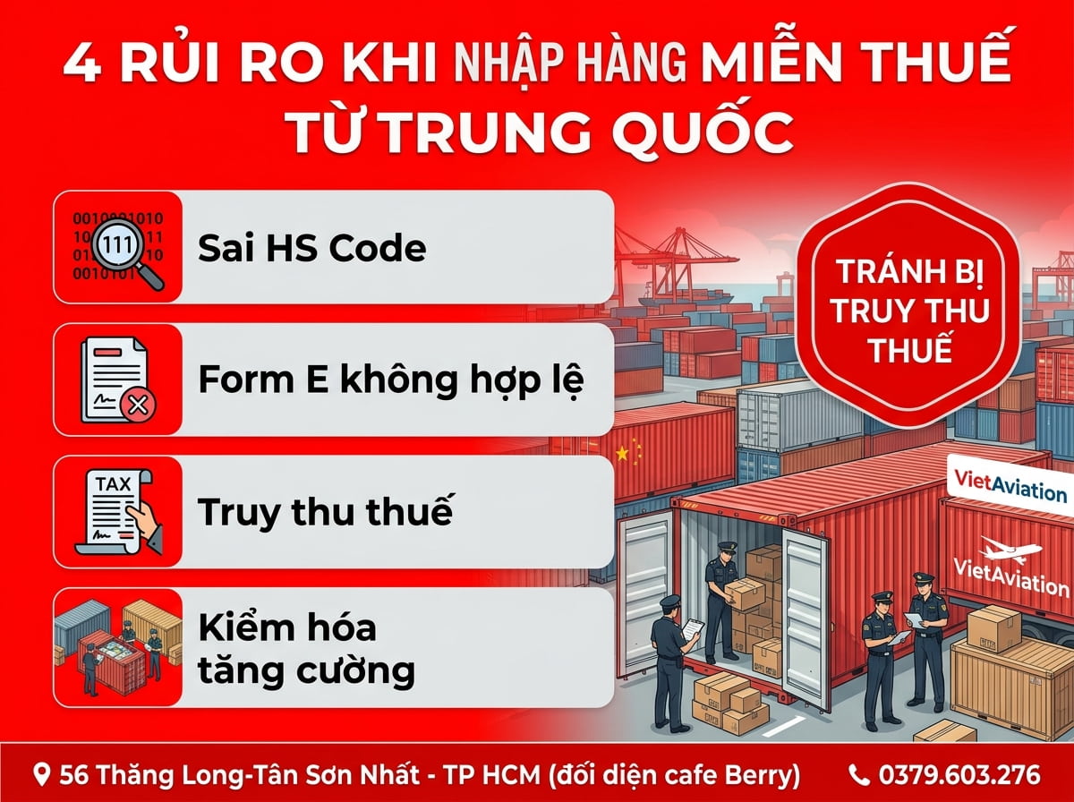 Rủi ro đối với những mặt hàng miễn thuế nhập khẩu Trung Quốc 2026