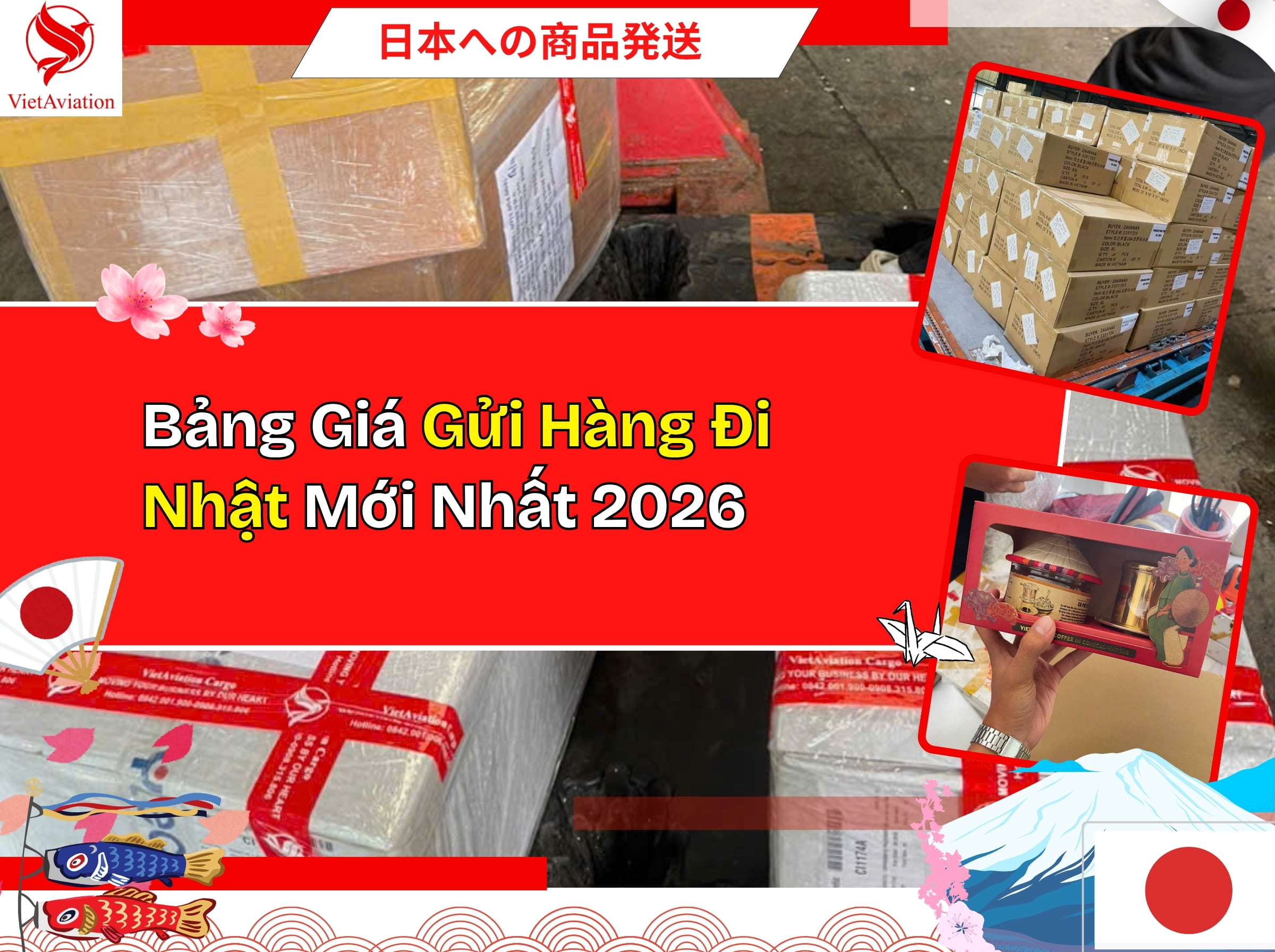 Bảng giá gửi hàng đi Nhật mới nhất 2026