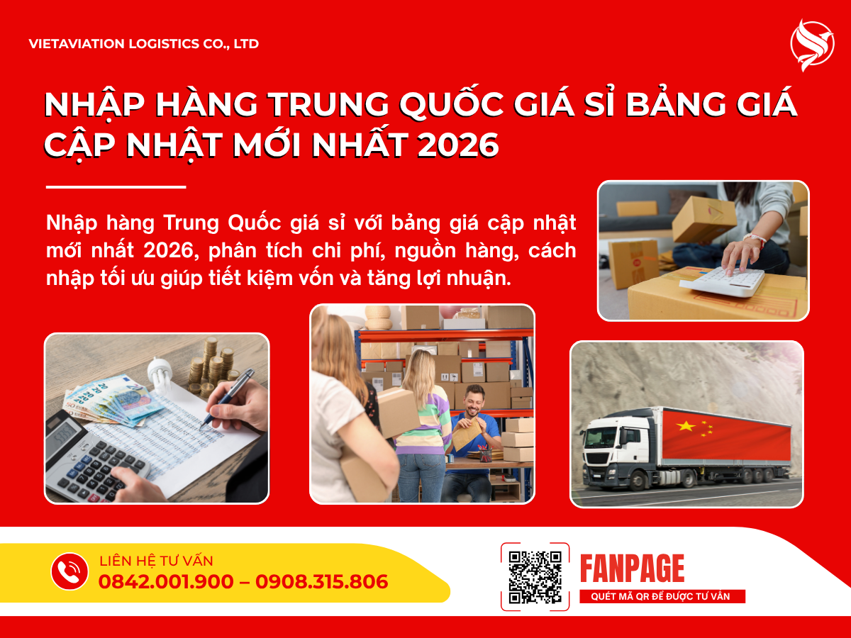 Nhập hàng Trung Quốc giá sỉ bảng giá cập nhật mới nhất 2026