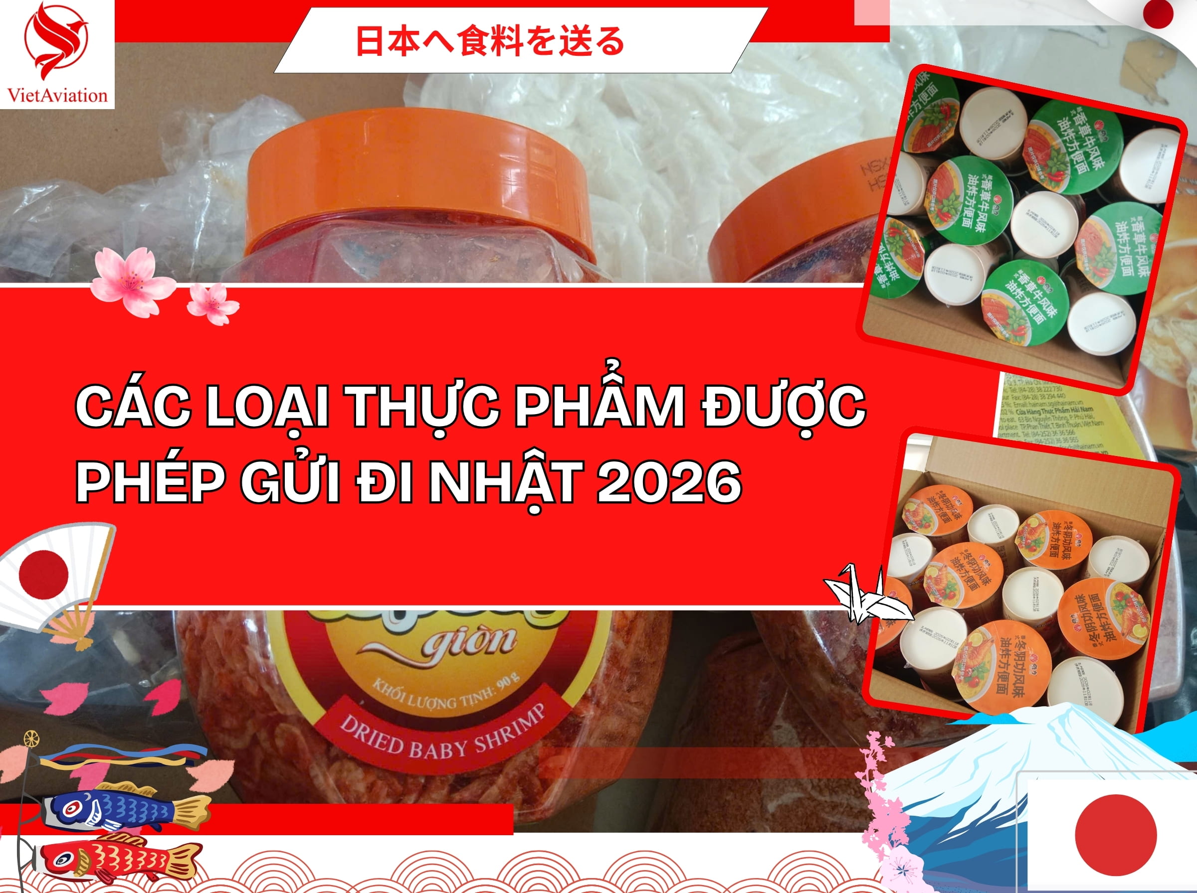 Các loại đồ ăn được phép gửi đi Nhật