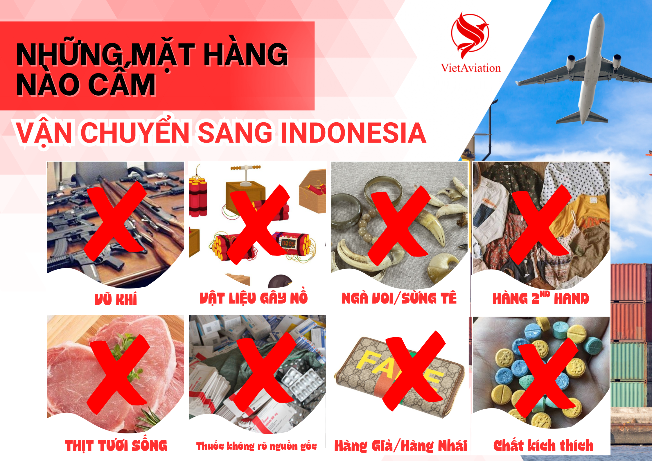hàng cấm vận chuyển sang indonesia