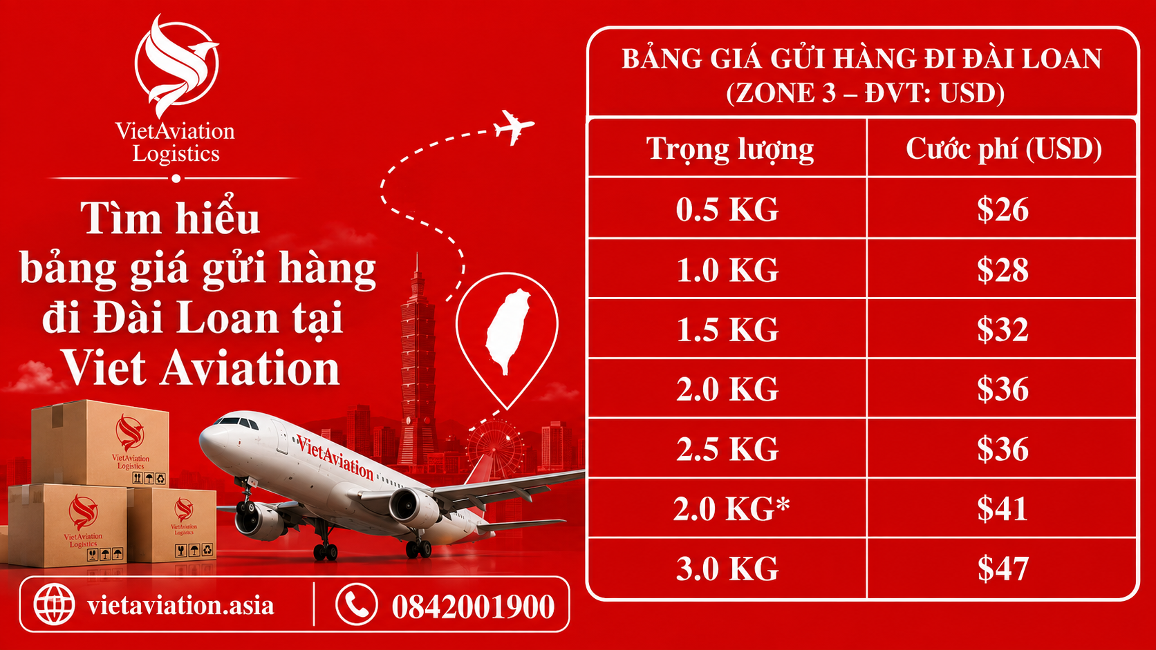 Gửi hàng đi Đài Loan