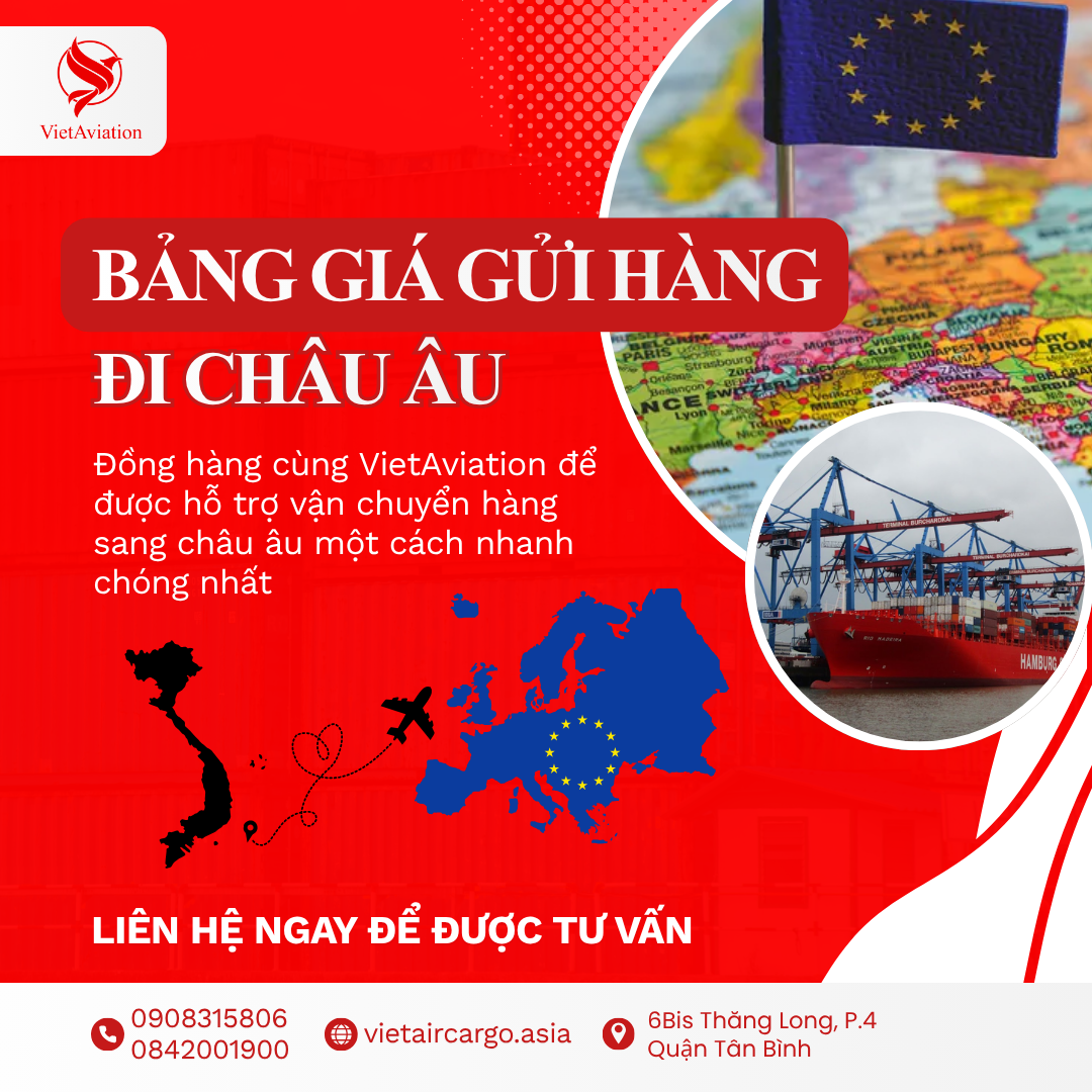 bảng giá gửi hàng đi châu âu