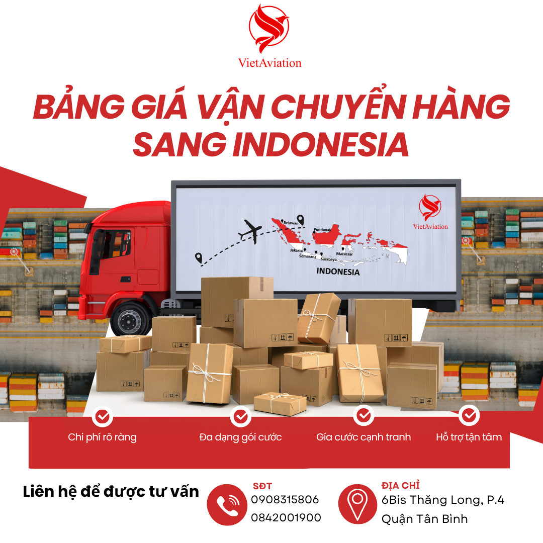bảng giá vận chuyển hàng sang indonesia
