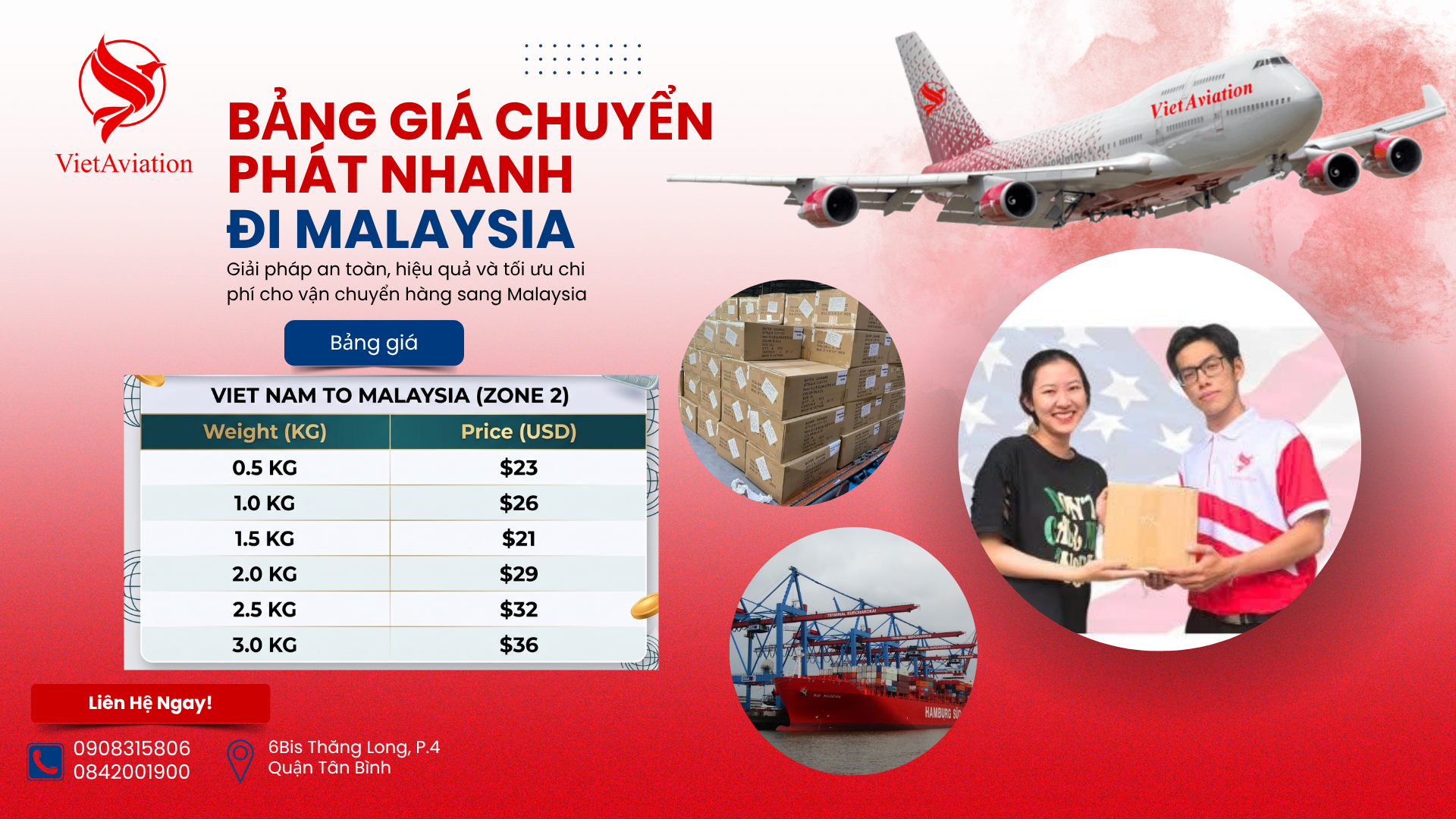 bảng giá chuyển phát nhanh đi malaysia