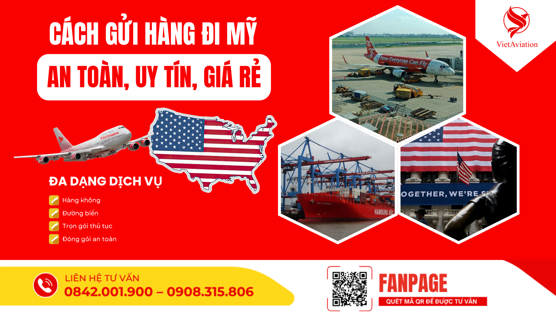 Cách gửi hàng đi Mỹ An toàn Uy tín Giá rẻ VietAviation