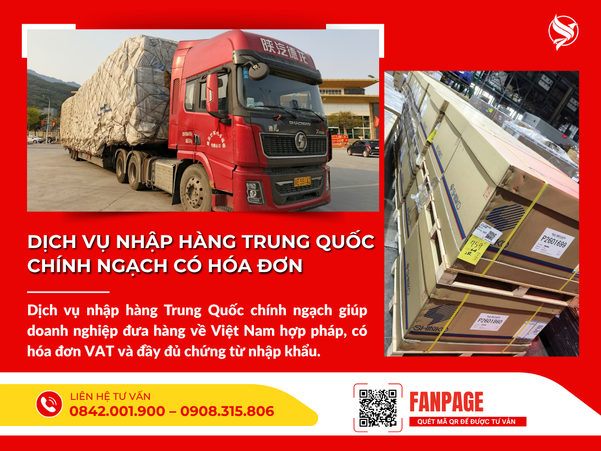 Dịch vụ nhập hàng Trung Quốc chính ngạch có hóa đơn