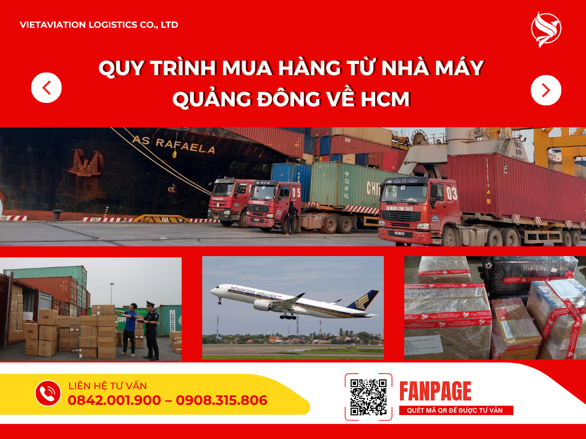 Quy trình mua hàng từ nhà máy Quảng Đông về HCM