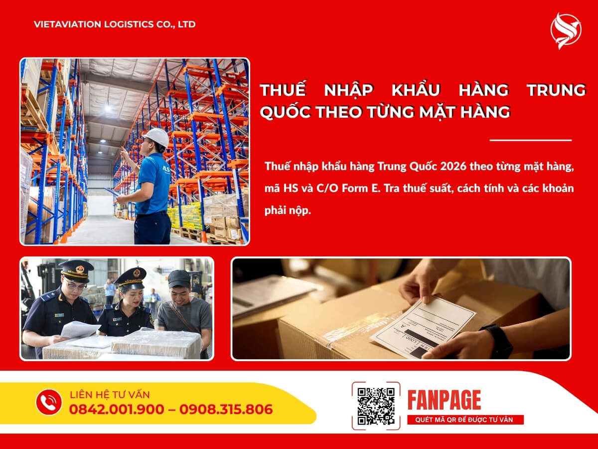 Thuế nhập khẩu hàng Trung Quốc theo từng mặt hàng