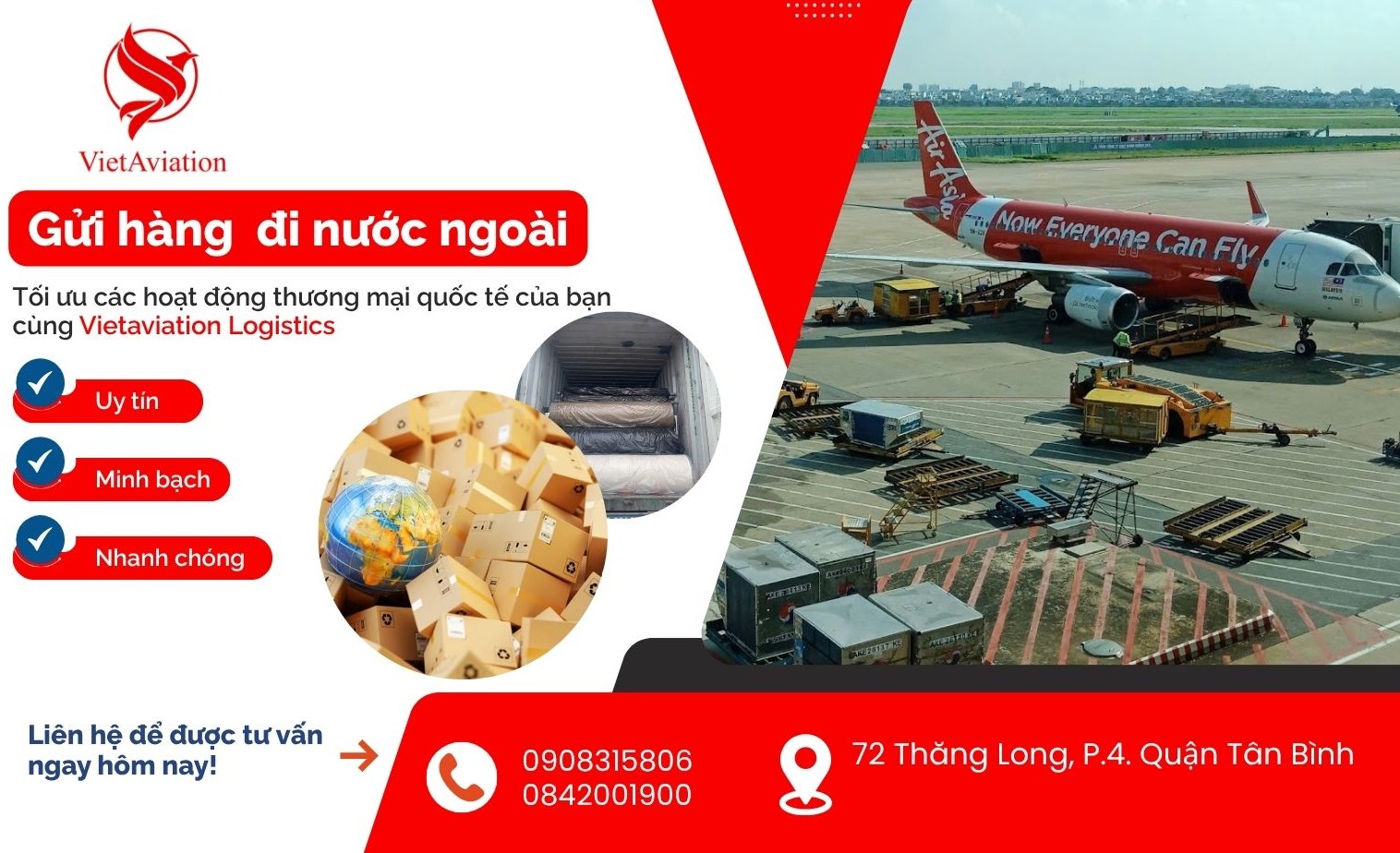 Dịch vụ gửi hàng quốc tế VietAviation