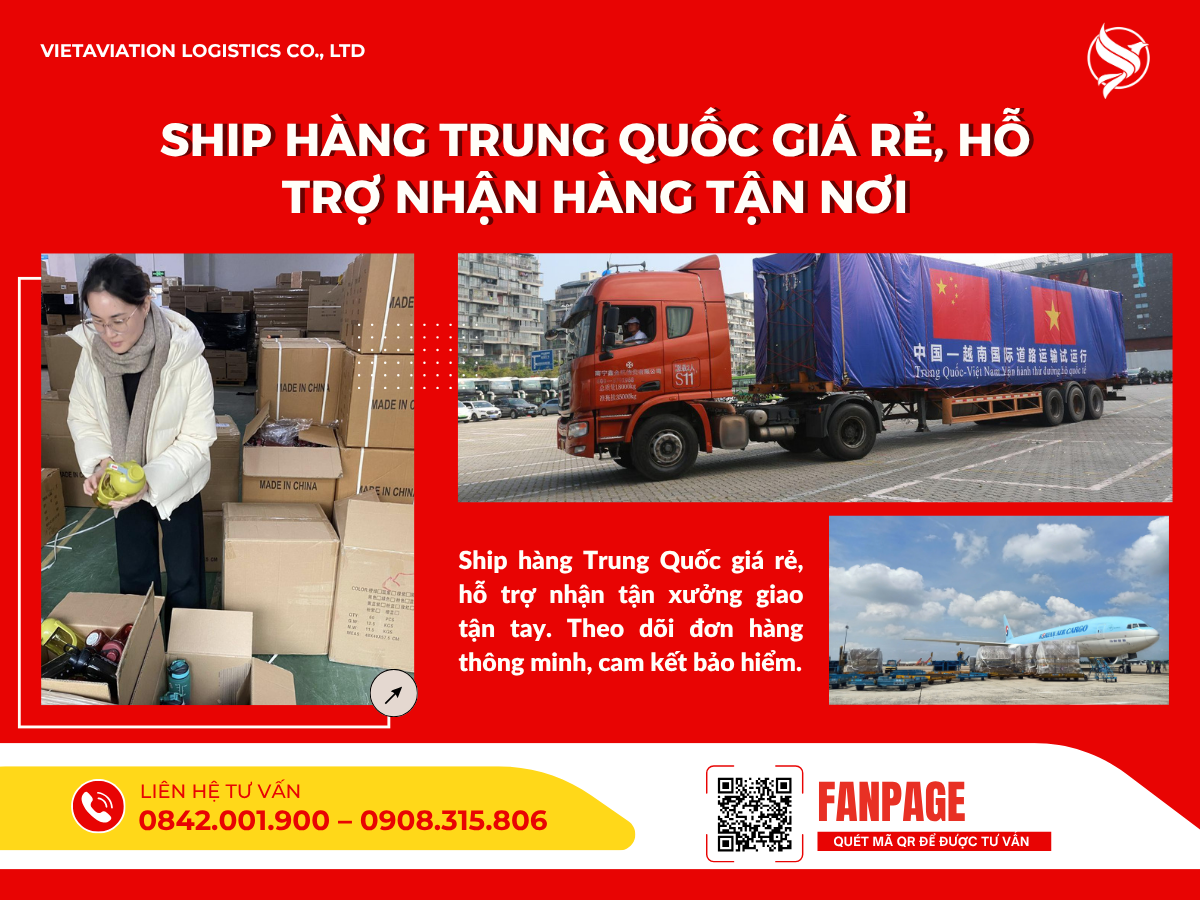 Ship hàng Trung Quốc giá rẻ, hỗ trợ nhận hàng tận nơi